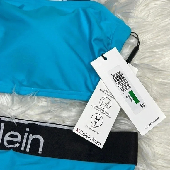 CALVIN Klein NWT Blue Logo Bikini Swim Suit Set L - Picture 5 of 6